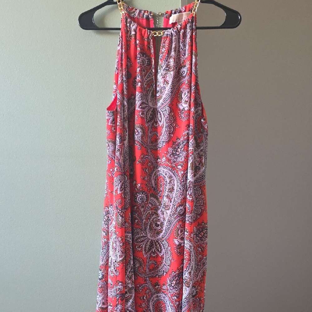 Michael Kors Vibrant Red Paisley Midi Dress